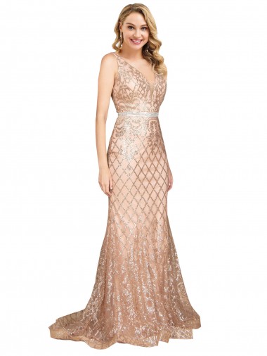 Sleek Long Mermaid Formal Sparkling Sequin Bridesmaid Dress / Prom Dress for Sale